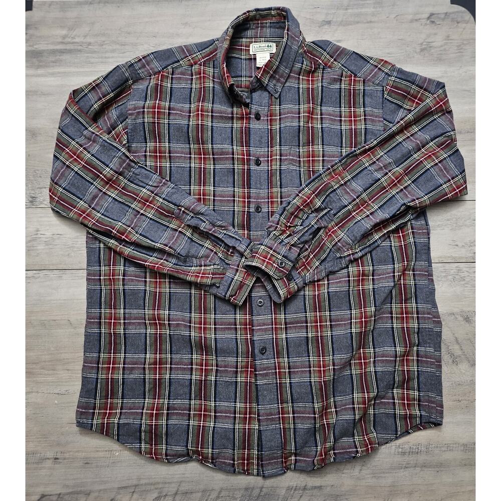 L.L. Bean Shirt Mens Large Flannel Traditional Fit Long Sleeve Button Up